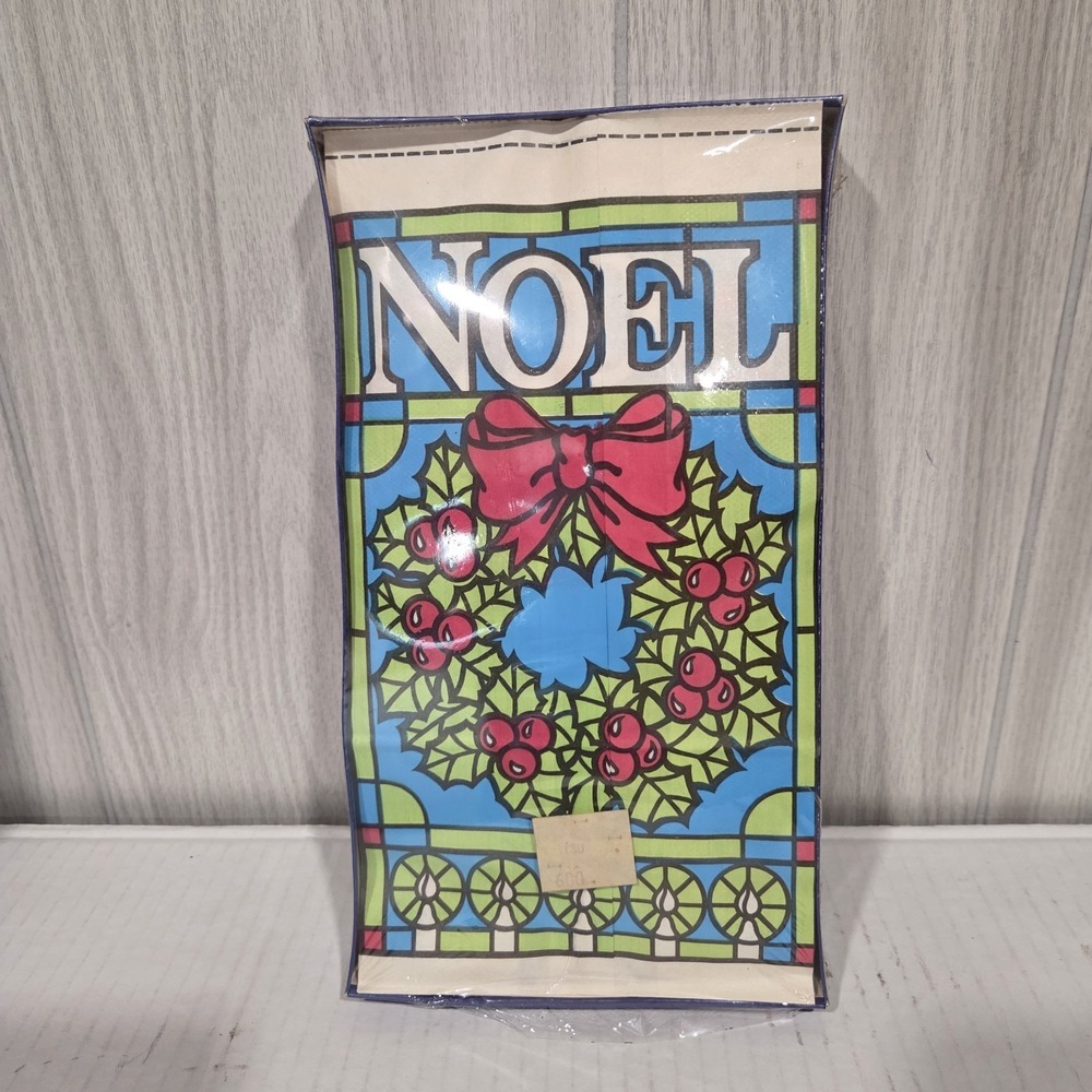 Vtg Noel Christmas Paper Lantern Luminarias & Candles NIB (12) Stainglass